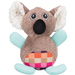 Jollypaw Koalabär, Plüschtier für Hunde, 30 cm, mit kariertem Bauch.