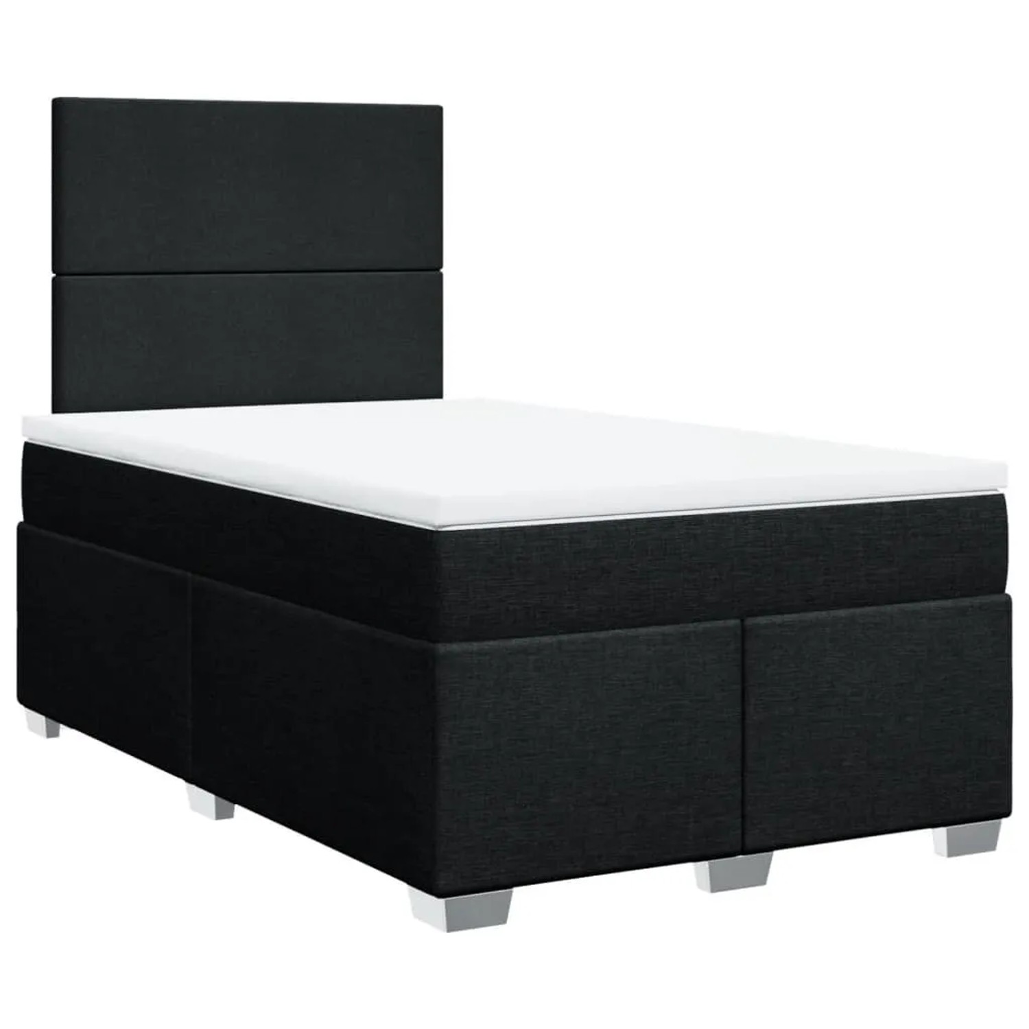 vidaXL Boxspringbett mit Matratze Schwarz 120x190 cm Stoff 3292722