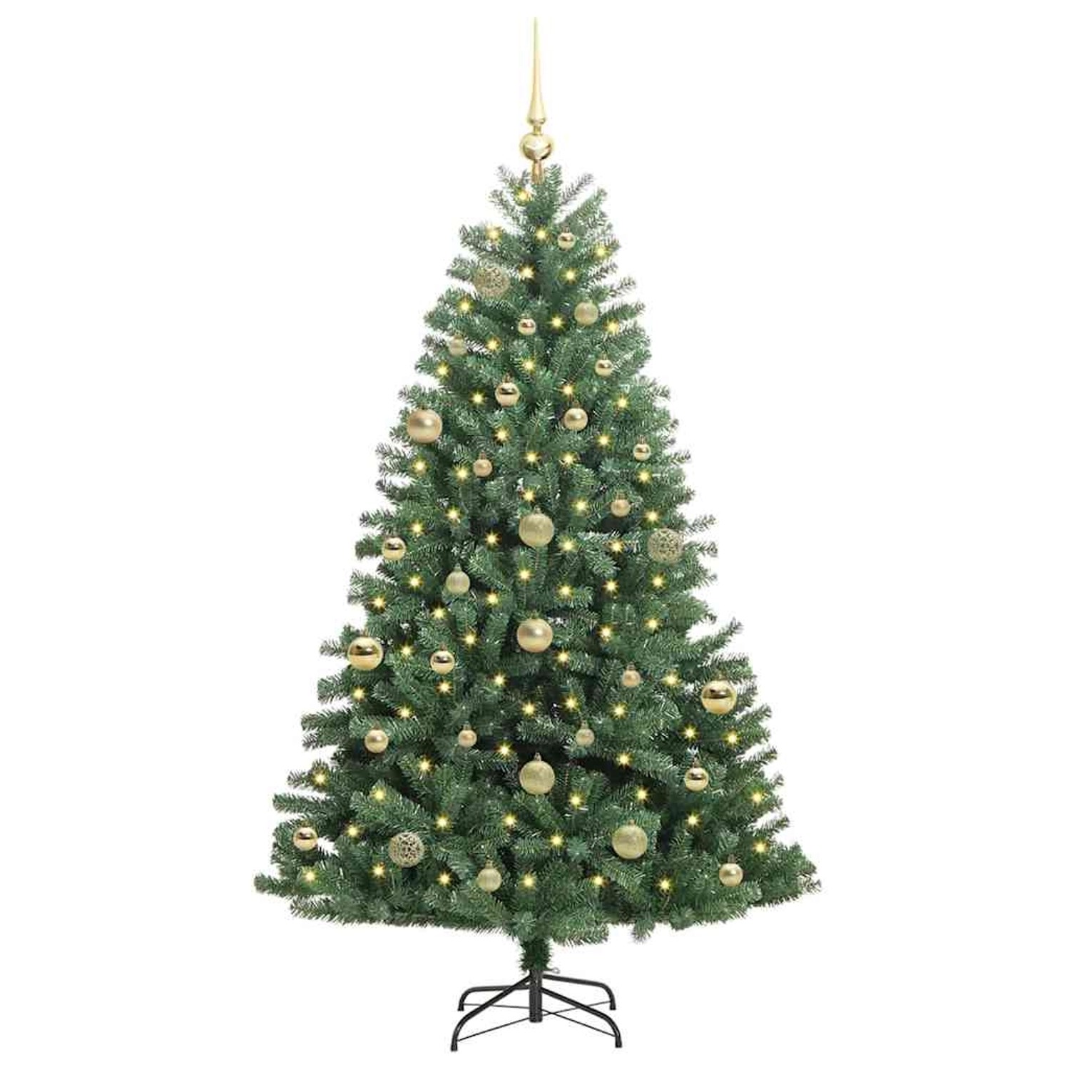 vidaXL Künstlicher Klappbarer Weihnachtsbaum mit 150 LEDs Grün 150 cm 3395482