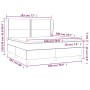 Schwarzes Boxspringbett 180x200 cm mit Matratze und Kopfteil, Samtbezug.