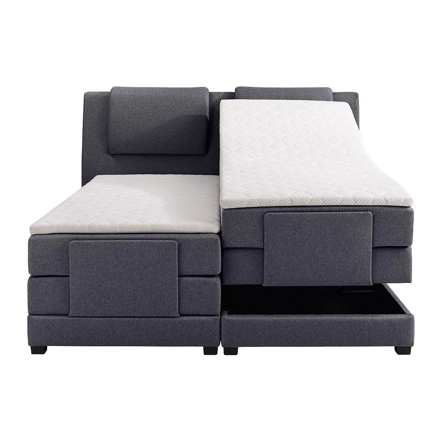 Vente-unique Boxspringbett Castel Anthrazitgrau 218 cm