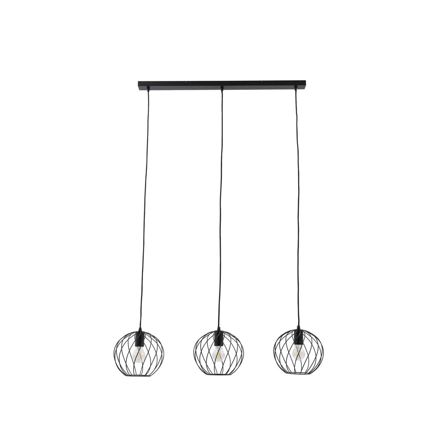 Lindby Pendelleuchte Danika 10030660 Modern in Schwarz aus Metall 3-flammig günstig online kaufen