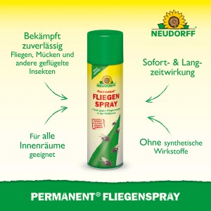 Neudorff Permanent Fliegen-Spray 500ml zur Insektenbekämpfung, mit Sofort- und Langzeitwirkung.
