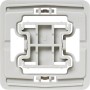 Adapter Jung J1 für Hausautomation, Detailansicht der grauen Kunststoffhalterung.