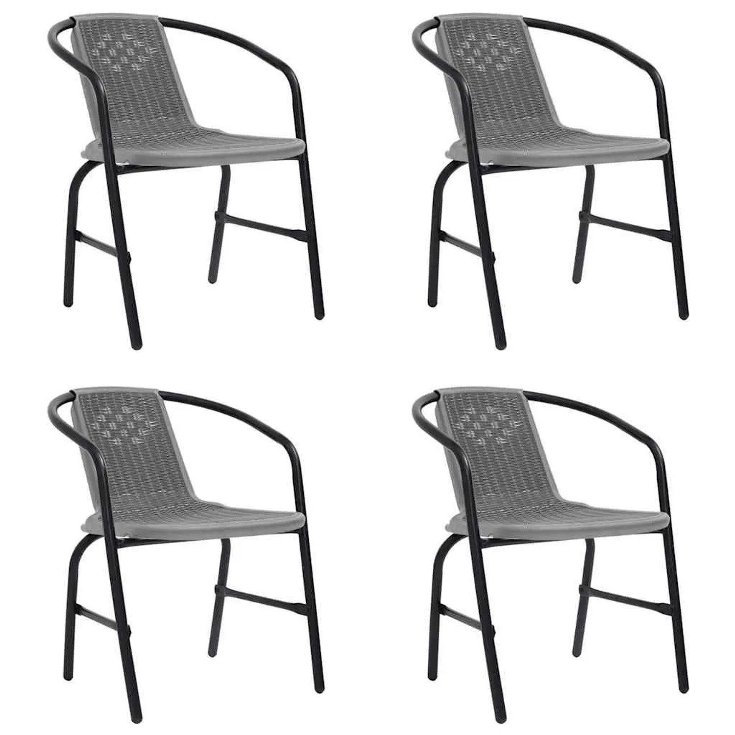Furnicato Gartenstühle 4 Stk Kunststoff Rattan-optik Und Stahl 110 Kg