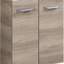 Fackelmann Waschbeckenunterschrank SBC Steinesche, 52 cm breit, mit zwei Türen und silbernen Griffen.