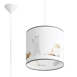 Sollux Lighting Hängeleuchte Kitty 30 mit Katzenmotiven, ideal für Kinderzimmer.
