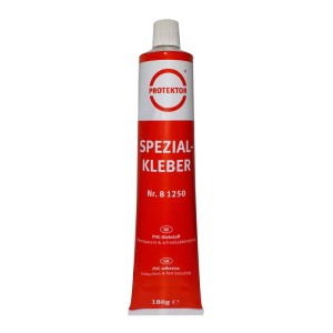 Rote Protektor Tube Inefa Kleber für Kunststoff-Dachrinnen, 180g, transparent, schnellabbindend.