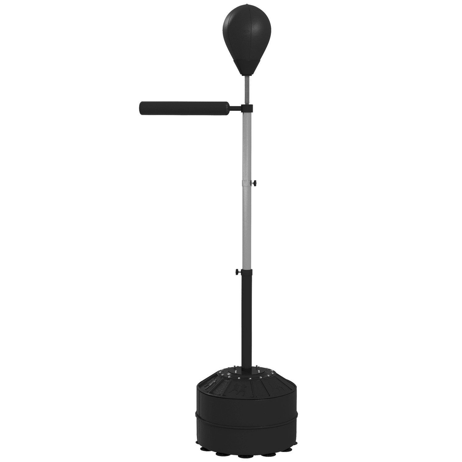 SPORTNOW Punchingball Set Stahl Kunstleder Schwarz 76L x 48B x 160-205Hcm