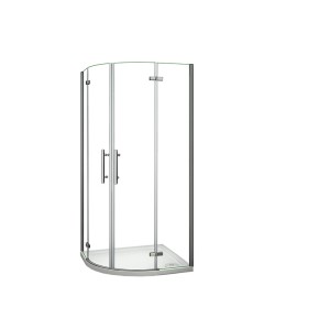 Duschparadies Duschkabine 90 x 90 cm Runddusche Höhe 195cm Viertelkreis Duschabtrennung 6mm Nano Glas Dusche Mit Weiß Duschtasse Typ HQX