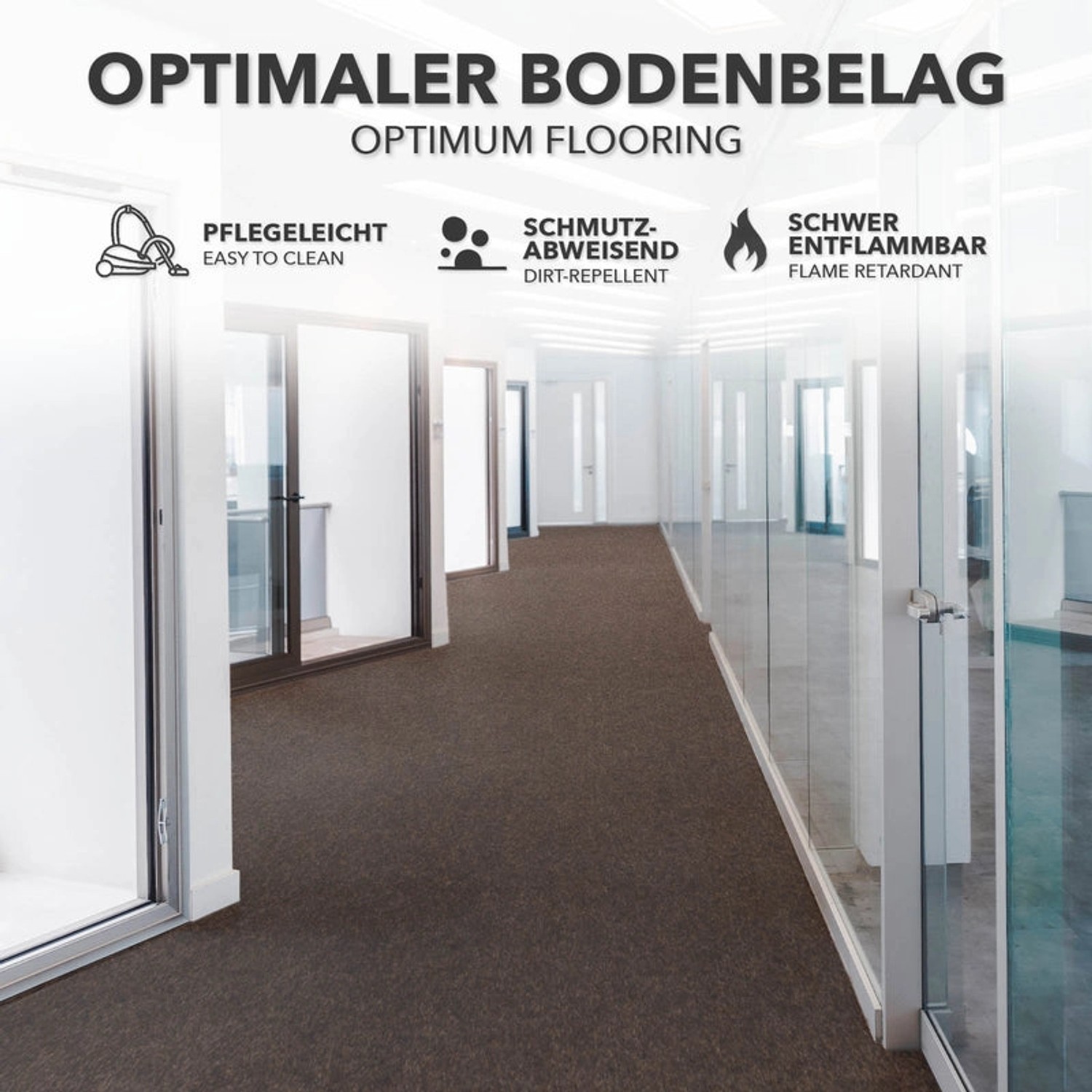 Brauner Eventteppich Turbo, individuell zuschneidbar, für Messen und Events.