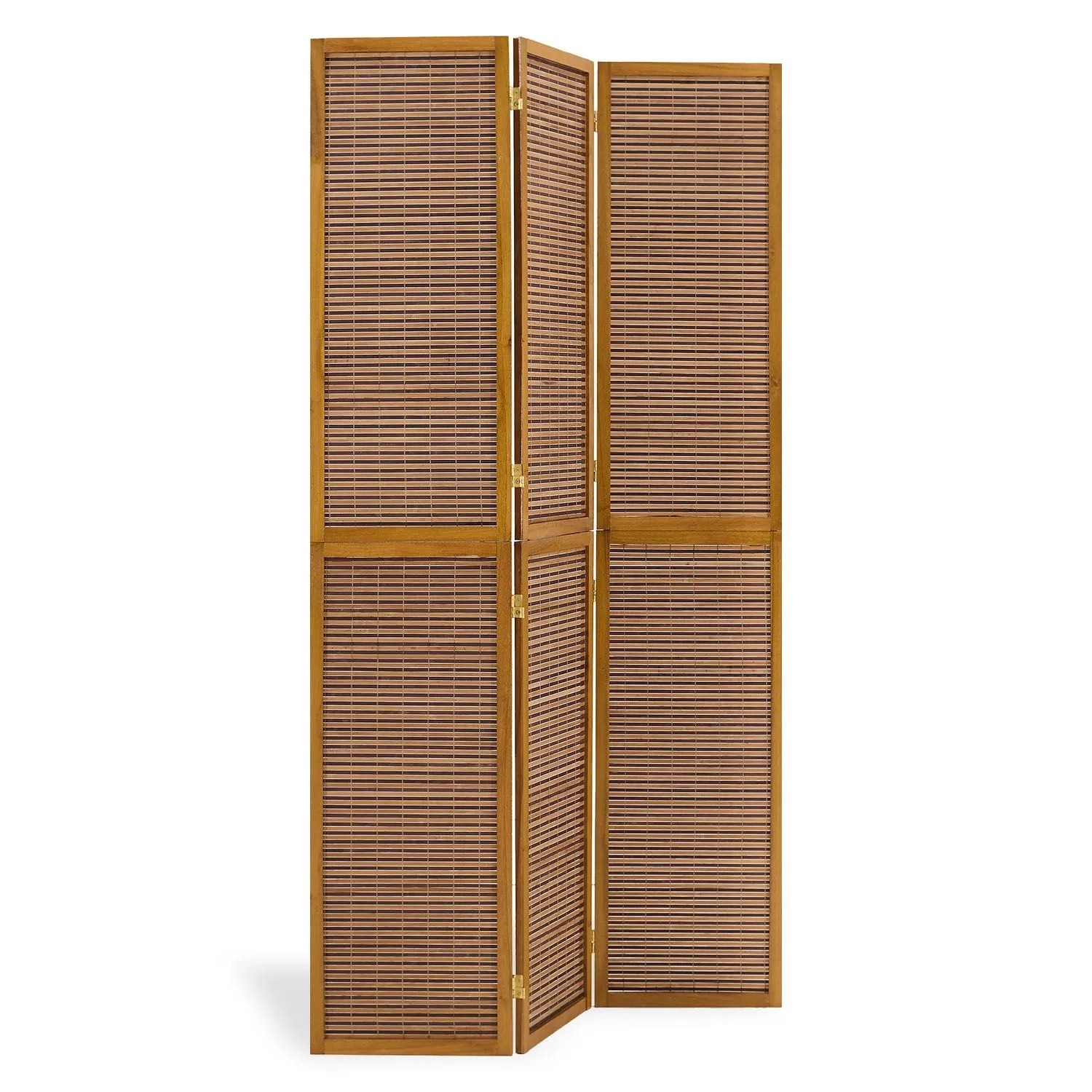 Homestyle4u Paravent 3-tlg. Sondergröße 200x120 cm in Braun cm 873