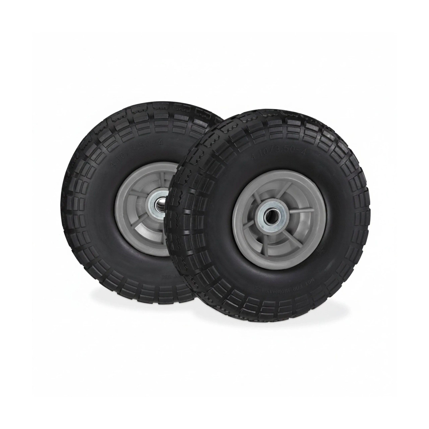 Relaxdays Sackkarrenrad 2er Set PU Schwarz Grau Pannensicher 26 cm x 8,5 cm 850 g