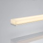 Moderne, dimmbare LED Bad-Deckenleuchte Levke in Weiß mit Chromrand, spritzwassergeschützt.