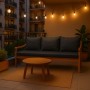 Anthrazitfarbenes Bankkissen Set Setgarden für 3-Sitzer Gartenbank, bestehend aus Sitz- und Rückenkissen.