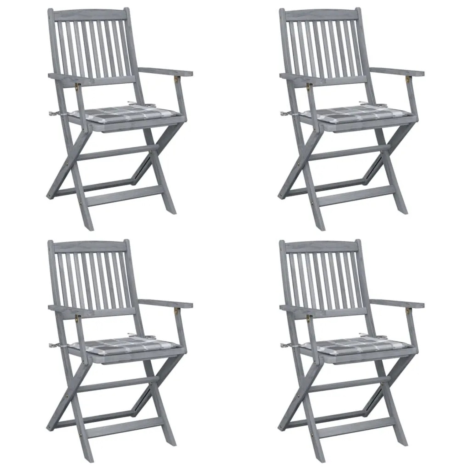 vidaXL Klappbare Gartenstühle 4 Stk mit Kissen Massivholz Akazie 3064523 günstig online kaufen