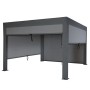 Anthrazitfarbene MCW Pergola L46 3x4m mit Seitenwänden und Alu-Gestell für Terrasse.