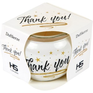 HS Candle Duftkerze "Thank You" im Glas mit Geschenkverpackung.