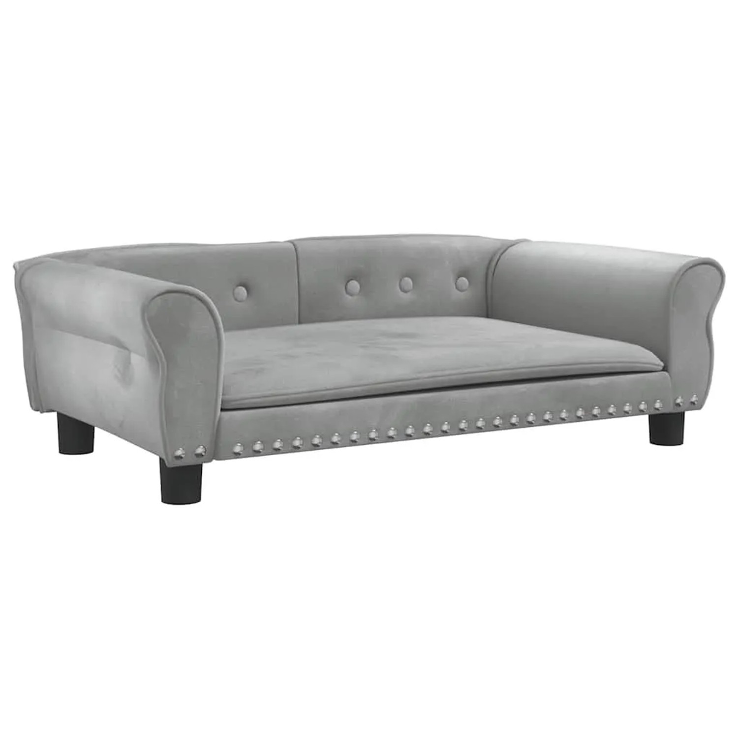 vidaXL Hundebett Hellgrau 95x55x30 cm Samt 171811