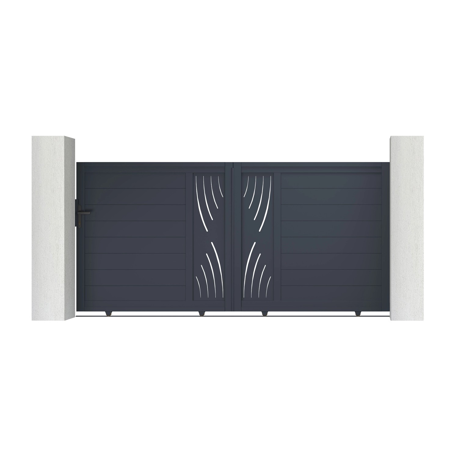 Casanoov Schiebetor 3M Veleta H 140Cm & 2 Pfosten H 166Cm Aluminium Grau günstig online kaufen