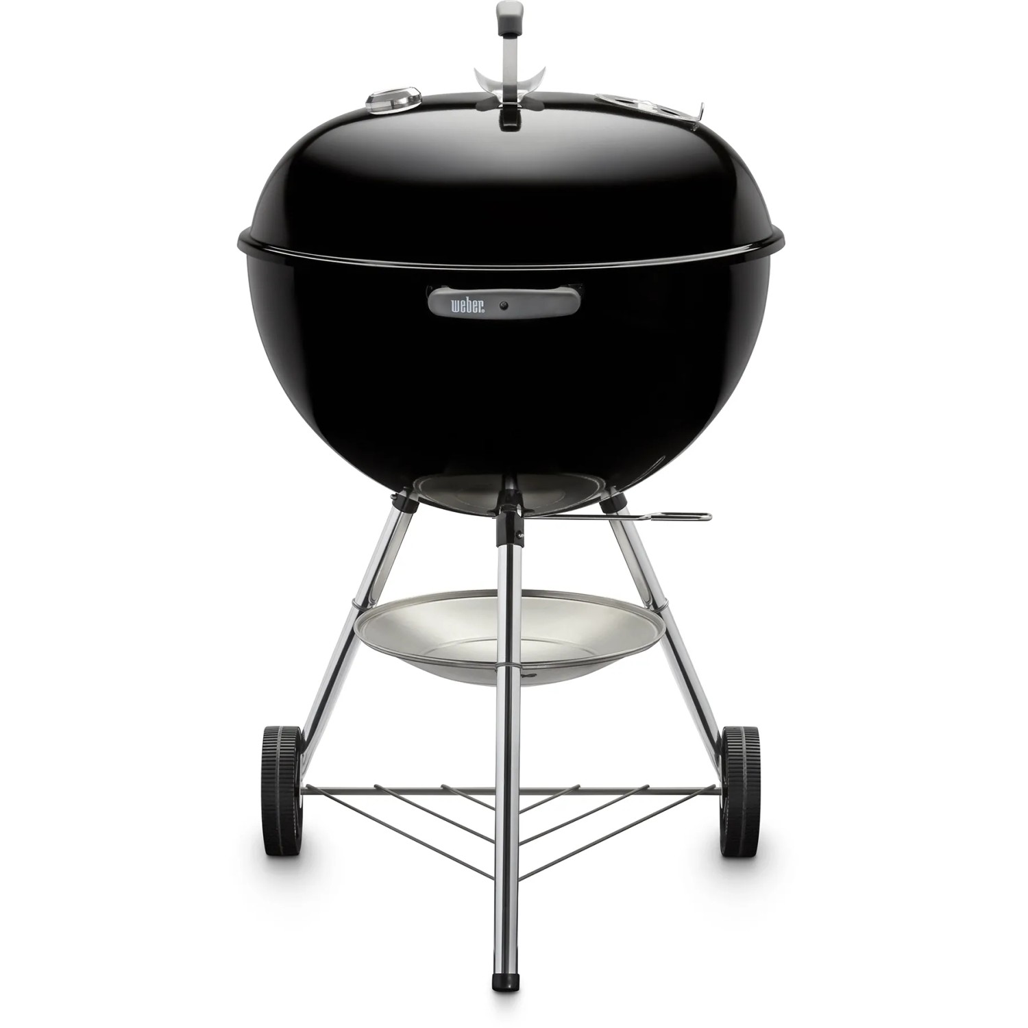 Schwarzer Weber Holzkohle Kugelgrill Classic Kettle Ø 57 cm mit Deckel und Rädern.