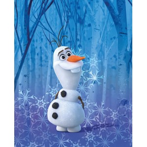 Disney Frozen Poster mit Olaf, blau, 40x50 cm. Fototapete für Kinderzimmer.