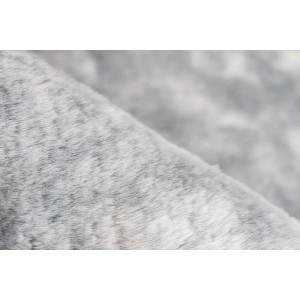 Detailaufnahme: Lalee Teppich Bolero 500 Silver, Hochflorteppich mit Kunstfell in Silber, 80x150 cm.