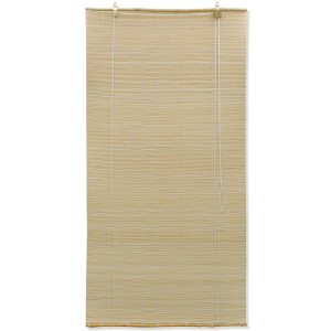 Naturfarbenes Bambusrollo, 150x220 cm, für Fenster, Sicht- und Sonnenschutz.
