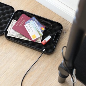 HMF 317-02 Sicherheitsbox Zahlenschloss Sicherungskabel 24 x 16 x 4 cm Schwarz