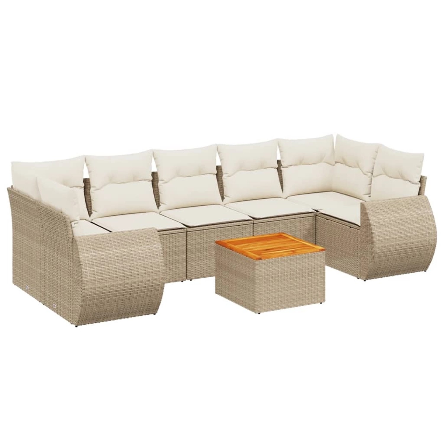 vidaXL 8-Tlg Garten-Sofagarnitur mit Kissen Beige Poly Rattan 3257248 günstig online kaufen