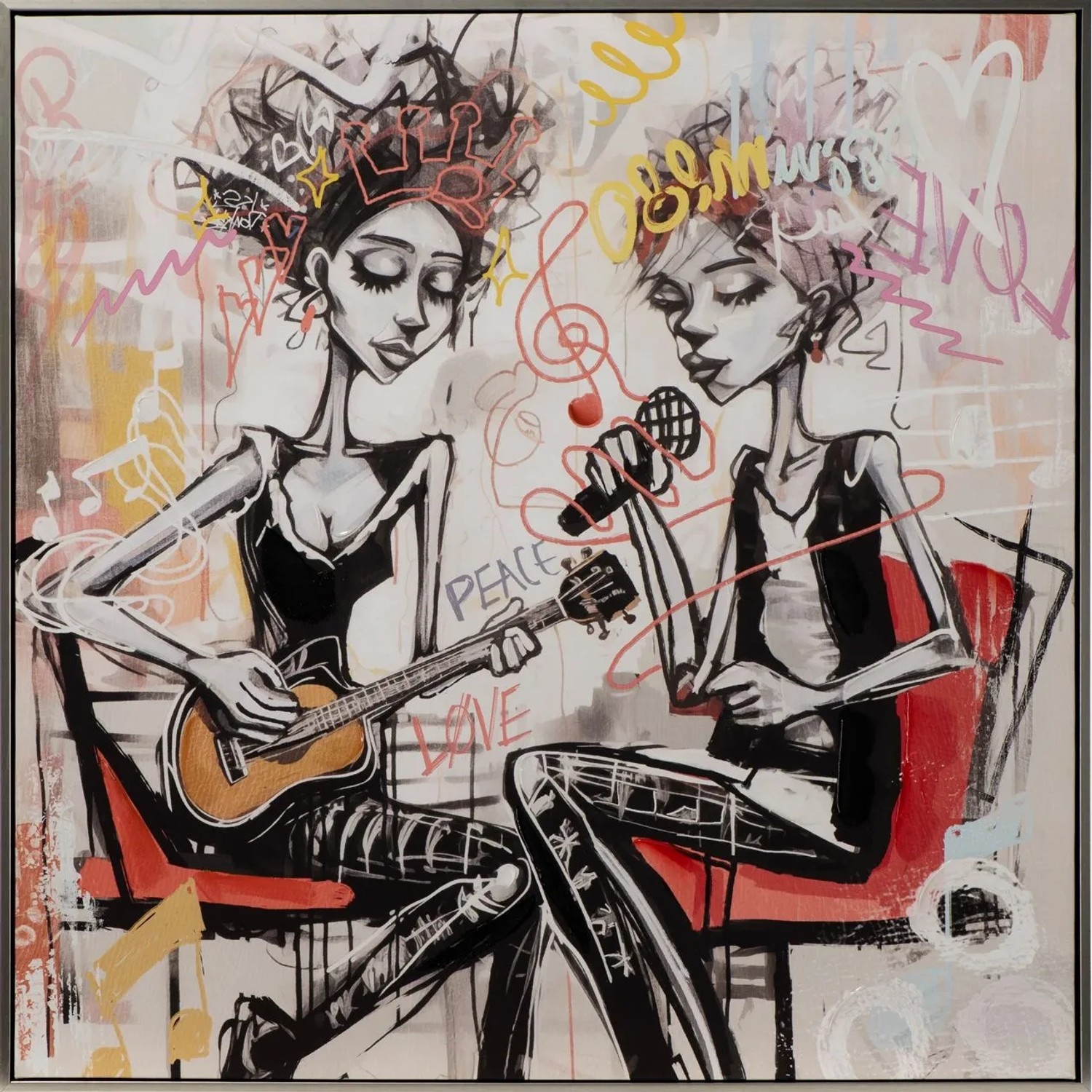 Art Universe Leinwandbild Let The Musik Play 80 x 80 cm