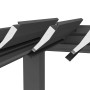 Detailansicht der Biohort Pergola in Dunkelgrau-Metallic mit verstellbaren Lamellen.