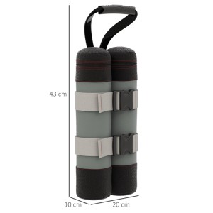 Outsunny Sandsack-Basis, 20x10x43cm, schwarz-grau, aus Oxfordstoff, für Schirmständer & Schirmhalter.