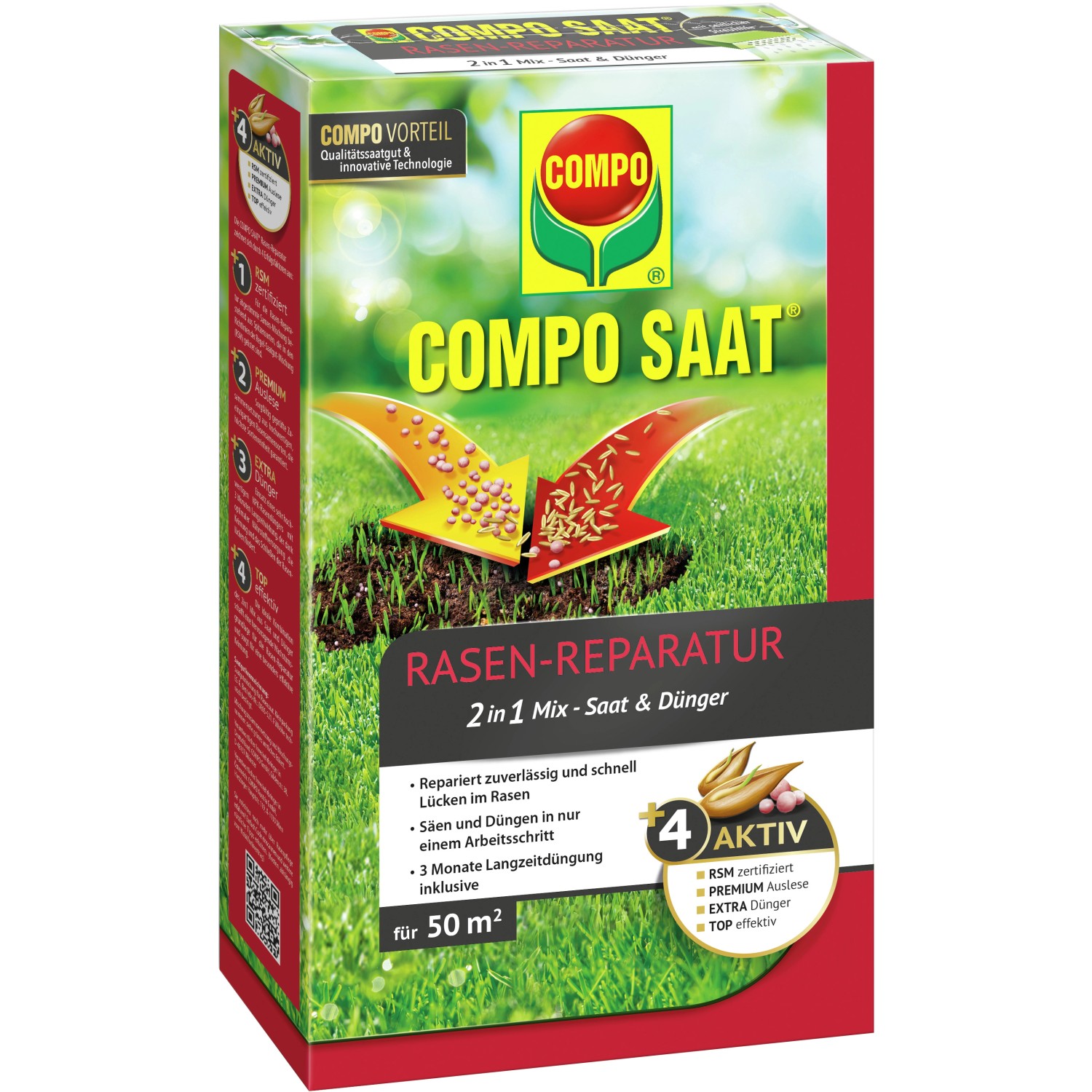 Compo Saat Rasen-Reparatur-Mix Samen und Dünger 50 m² 1,2 kg