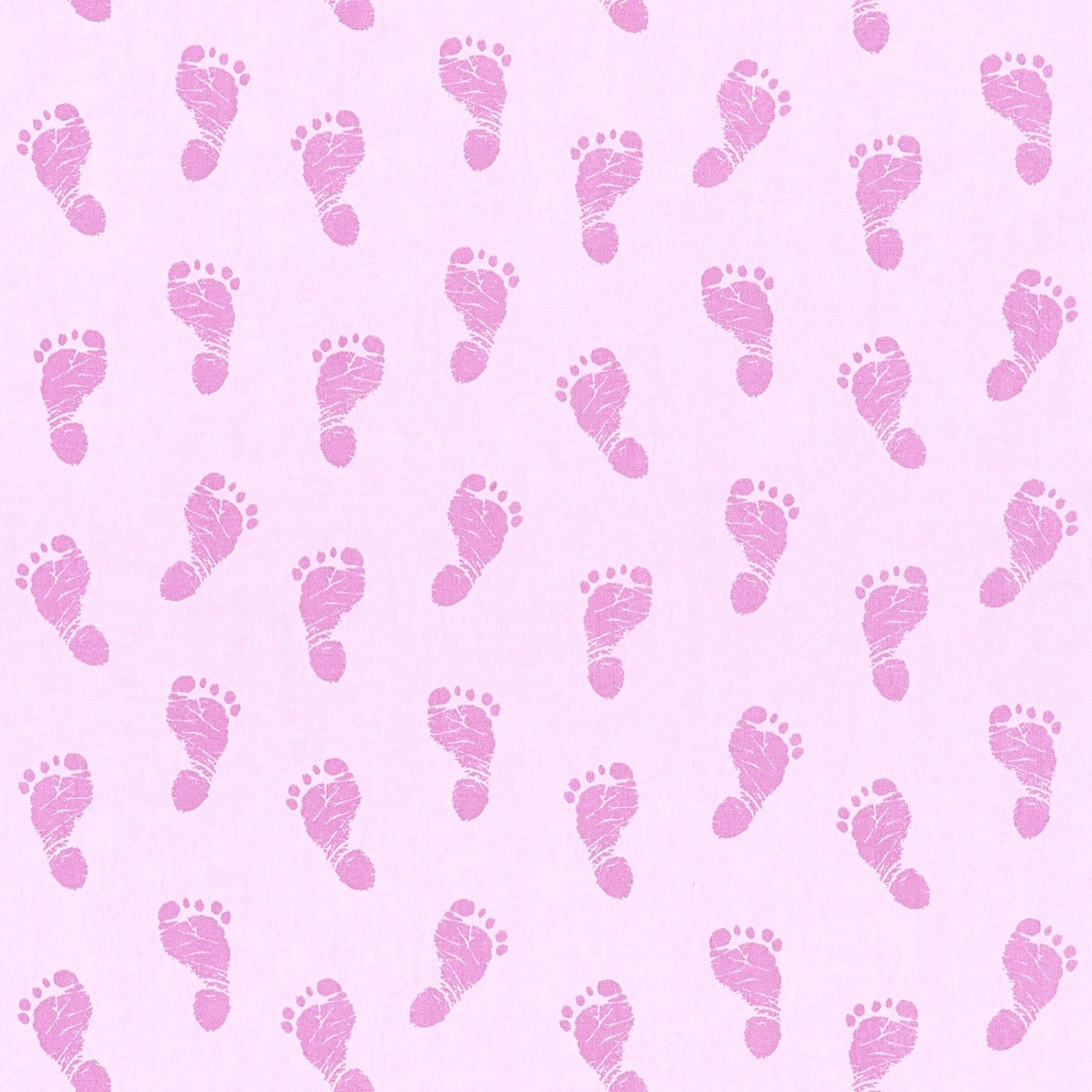 Bricoflor Baby Tapete für Mädchen Rosa Tapete mit Fußabdrücken in Pink Ideal für Mädchenzimmer Vlies Kindertapete mit Ba