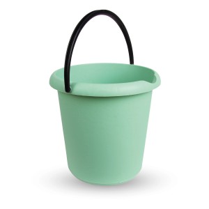 Grüner 5L ProHome Eimer aus Kunststoff mit schwarzem Bügel, ideal für Reinigung und Haushalt.