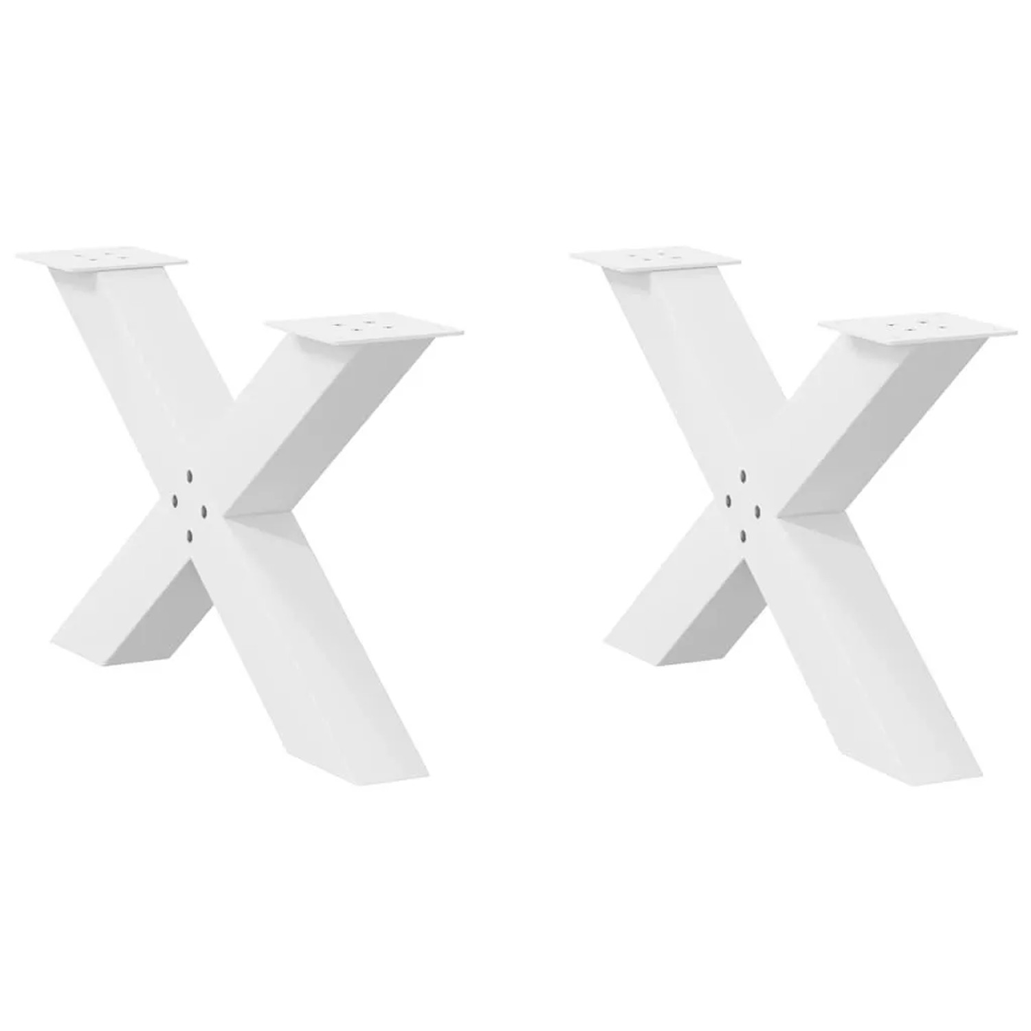 vidaXL Couchtischbeine X-Form 2 Stk Weiß 70x42-43 cm Stahl 4012965 günstig online kaufen