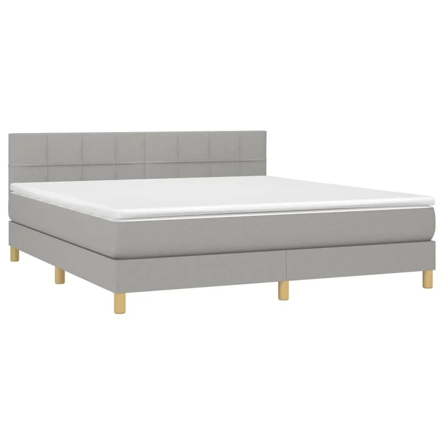 vidaXL Boxspringbett mit Matratze & LED Hellgrau 180x200 cm Stoff 3133733 günstig online kaufen