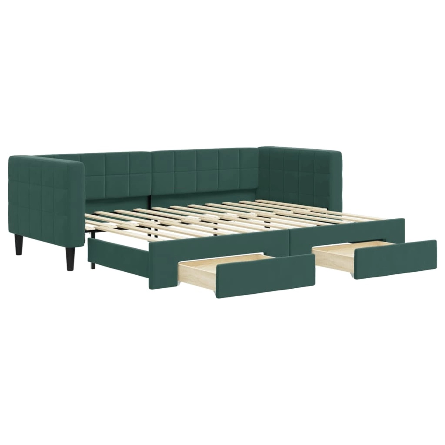 vidaXL Tagesbett Ausziehbar mit Schubladen Dunkelgrün 80x200 cm Samt1898364 günstig online kaufen
