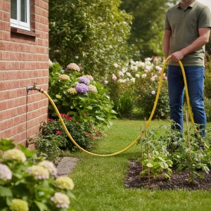 Relaxdays Gartenschlauch Kunststoff Gelb Flexibel Wetterfest 30 m