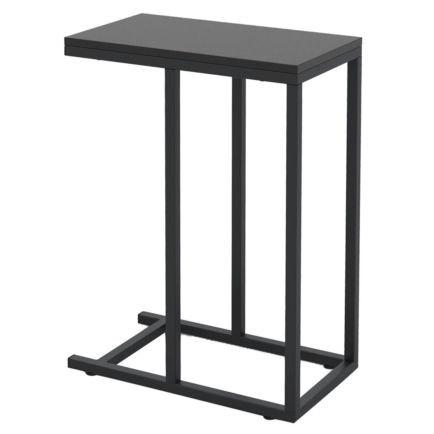 Costway Beistelltisch C-Form Sofatisch mit Metallgestell Schwarz günstig online kaufen