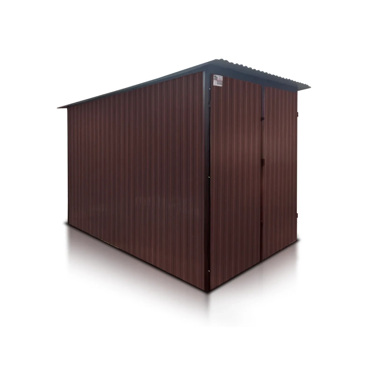 Liderstal Einzelgarage Premium aus Blech 200 x 300 cm Dunkelbraun