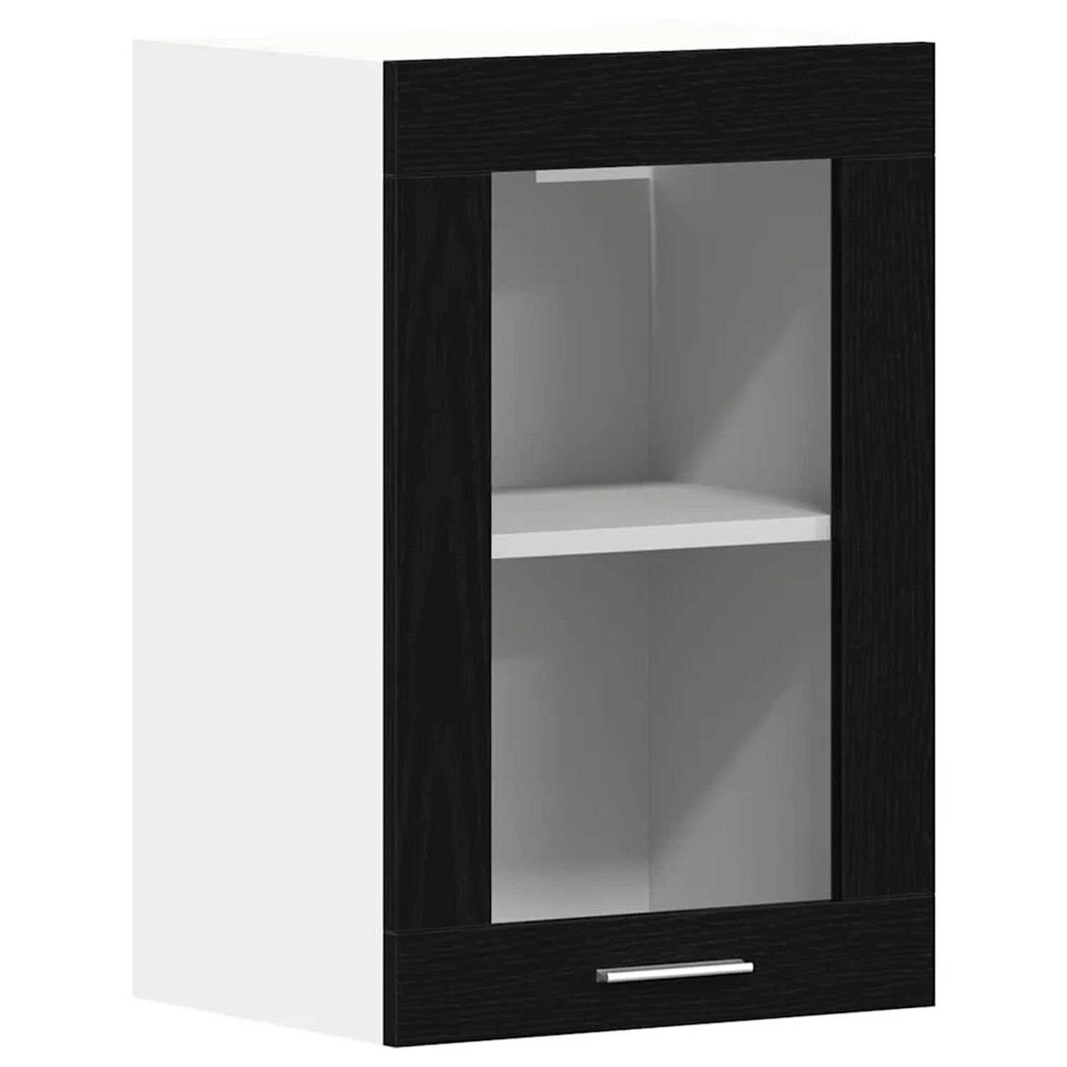vidaXL Hängeglasschrank Schwarz Eichen-Optik 40 x 31 x 60 cm Holzwerkstoff 863139