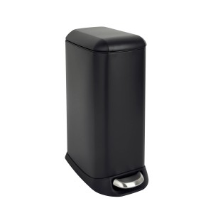 Schwarzer Svita TS12 Treteimer Mülleimer, 12 Liter, mit Pedal und Inneneimer.