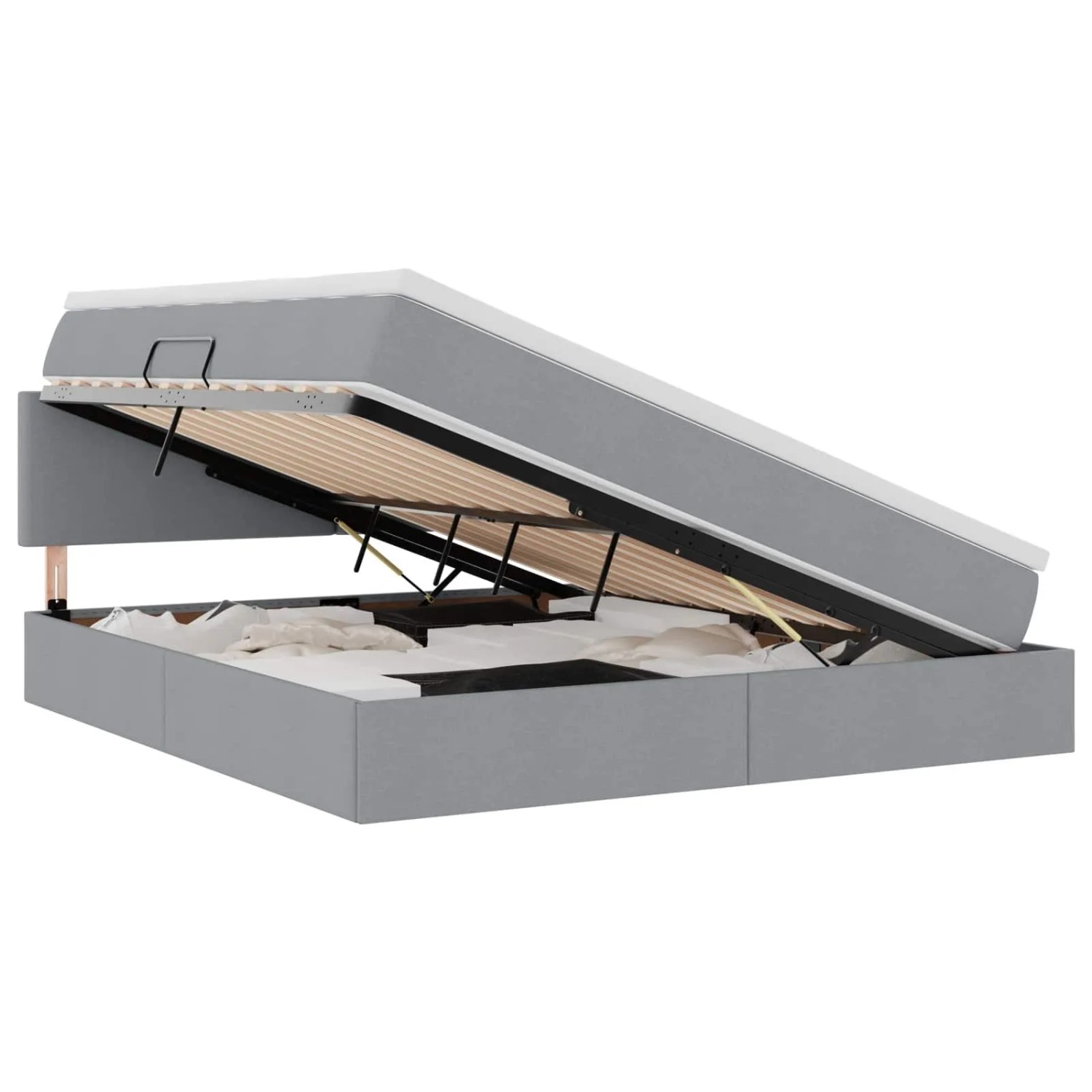 vidaXL Bett mit Stauraum und LED Hellgrau 180 x 200 cm Polyester 3371097 günstig online kaufen