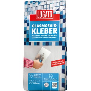 Weißer Glasmosaik-Kleber, 5 kg Sack. Flexibler Fliesenkleber für Glasfliesen und Naturstein.