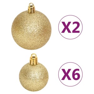 Goldene Weihnachtskugeln, 108-teiliges Set für festliche Weihnachtsbaumdeko.