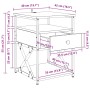 Nachttisch Artisan-Eiche 40x42x55 cm mit offener Schublade, Regal und Metallgestell. Moderner Beistelltisch aus Holzwerkstoff.