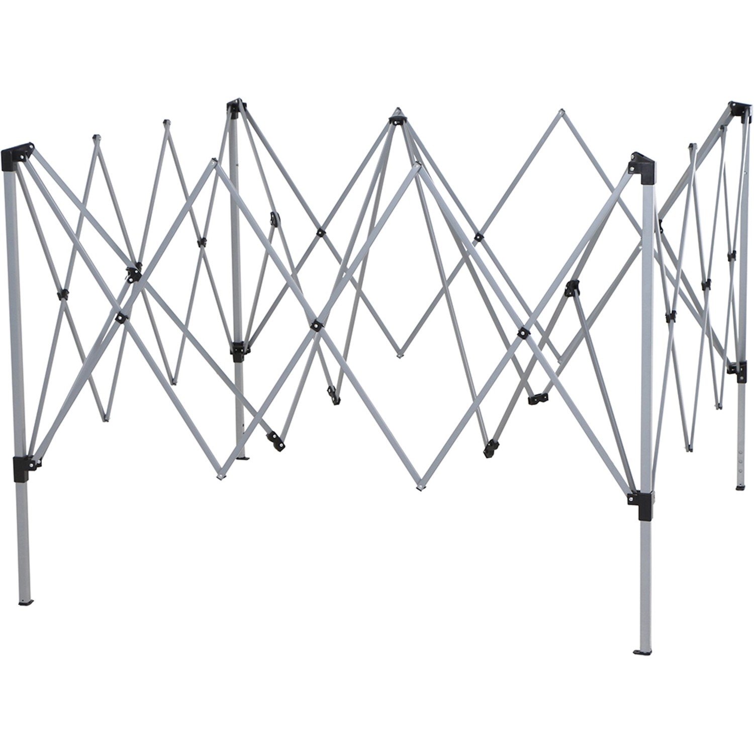 Gestell des grauen Siena Garden Starter Pavillons (300x300 cm) aus pulverbeschichtetem Stahl.