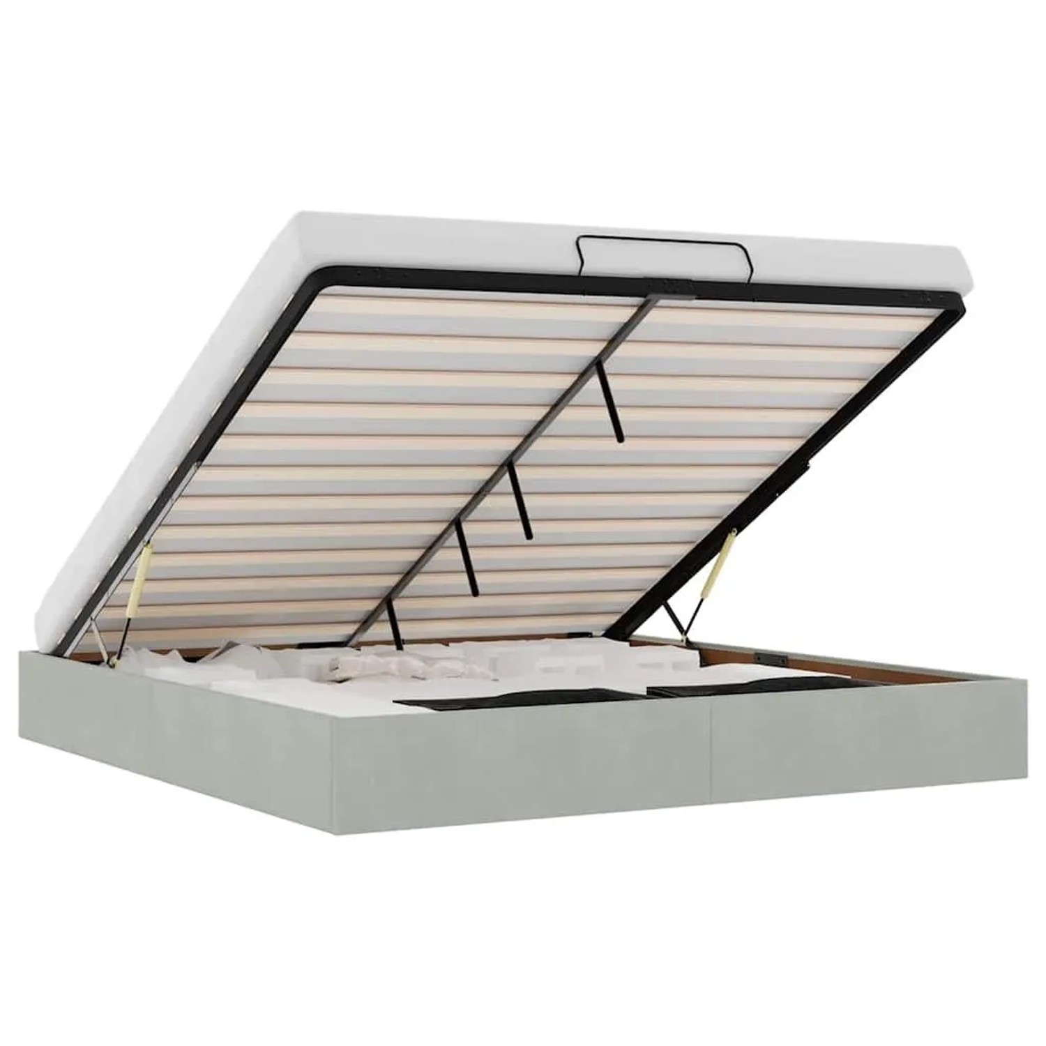 vidaXL Ottoman-Bett ohne Matratze Hellgrau 160x200 cm Samt 3310973